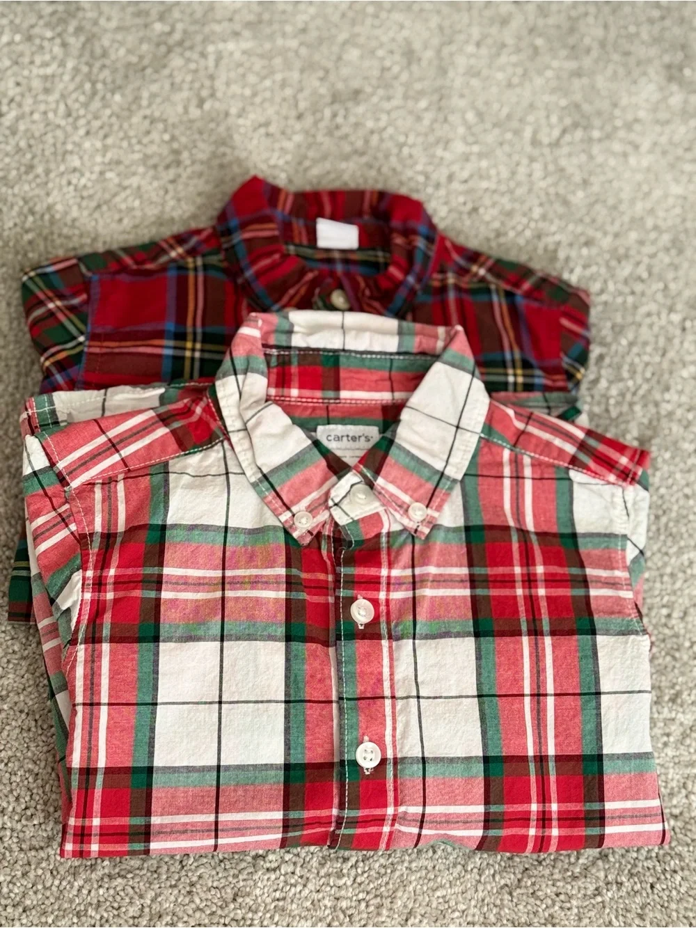 GAP and Carter’s Red Button Downs. Perfect for the holidays!